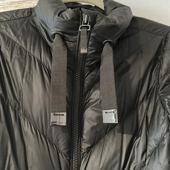 💥 Athleta Puffer Jacket Banner Peak Dark Gray Charcoal With Goose Down