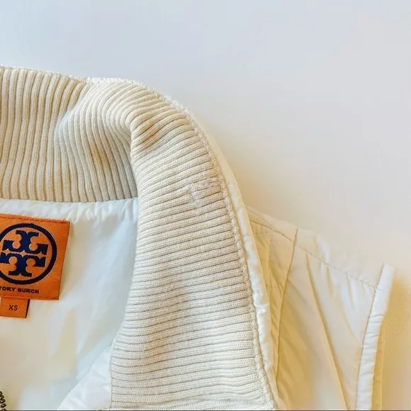 ❤️ TORY BURCH Tricia White puffer Vest Size XS M24