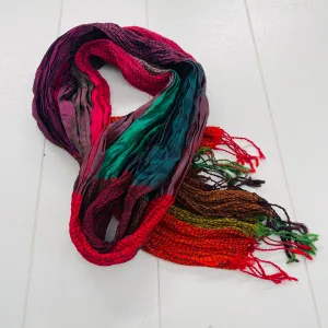 100% SILK STRIPE SCARF 60x180cm