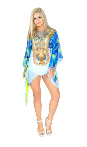 377 shades of blue poncho