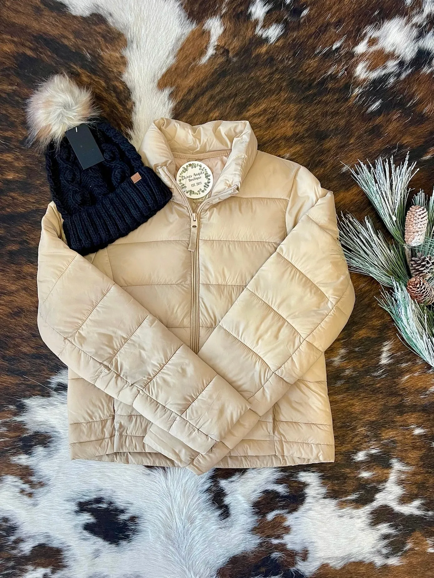 40% Off - Perfect For You Khaki Puffer Jacket
