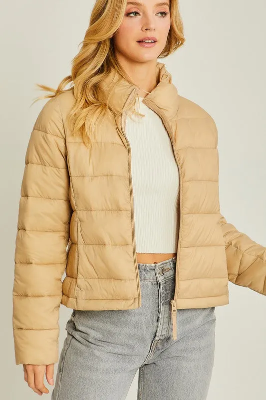 40% Off - Perfect For You Khaki Puffer Jacket