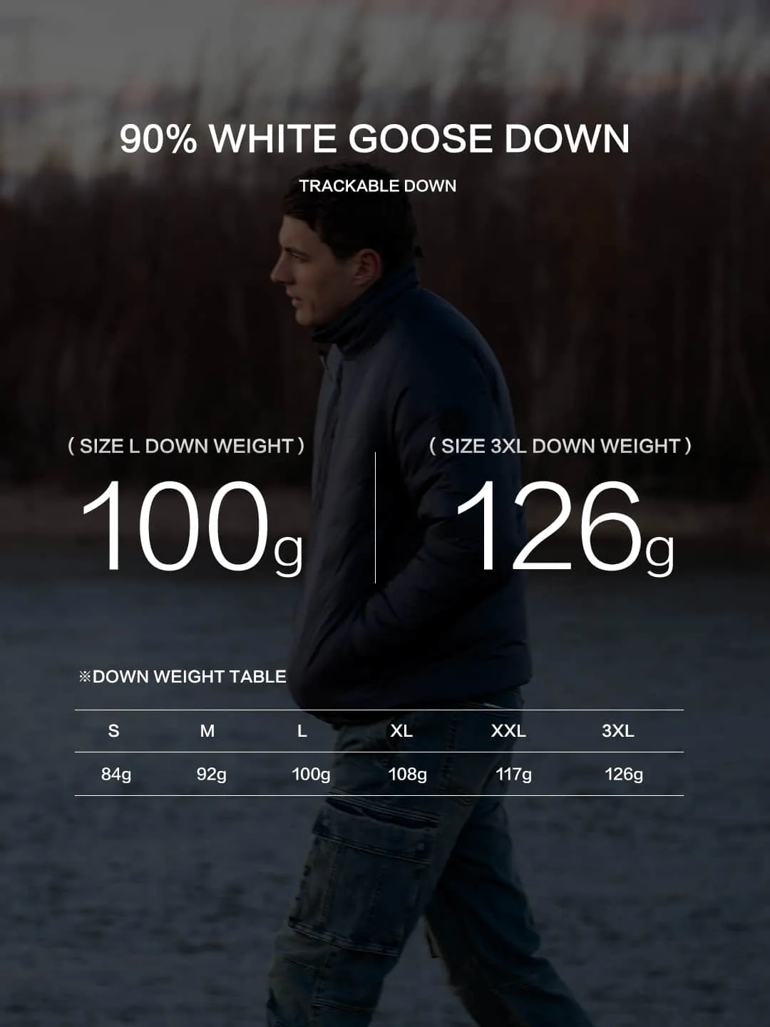 90% White Goose Down Warm Jackets