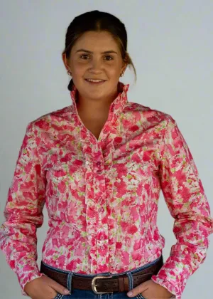 Angie - Long Sleeve Collared Shirt WITH Ruffles