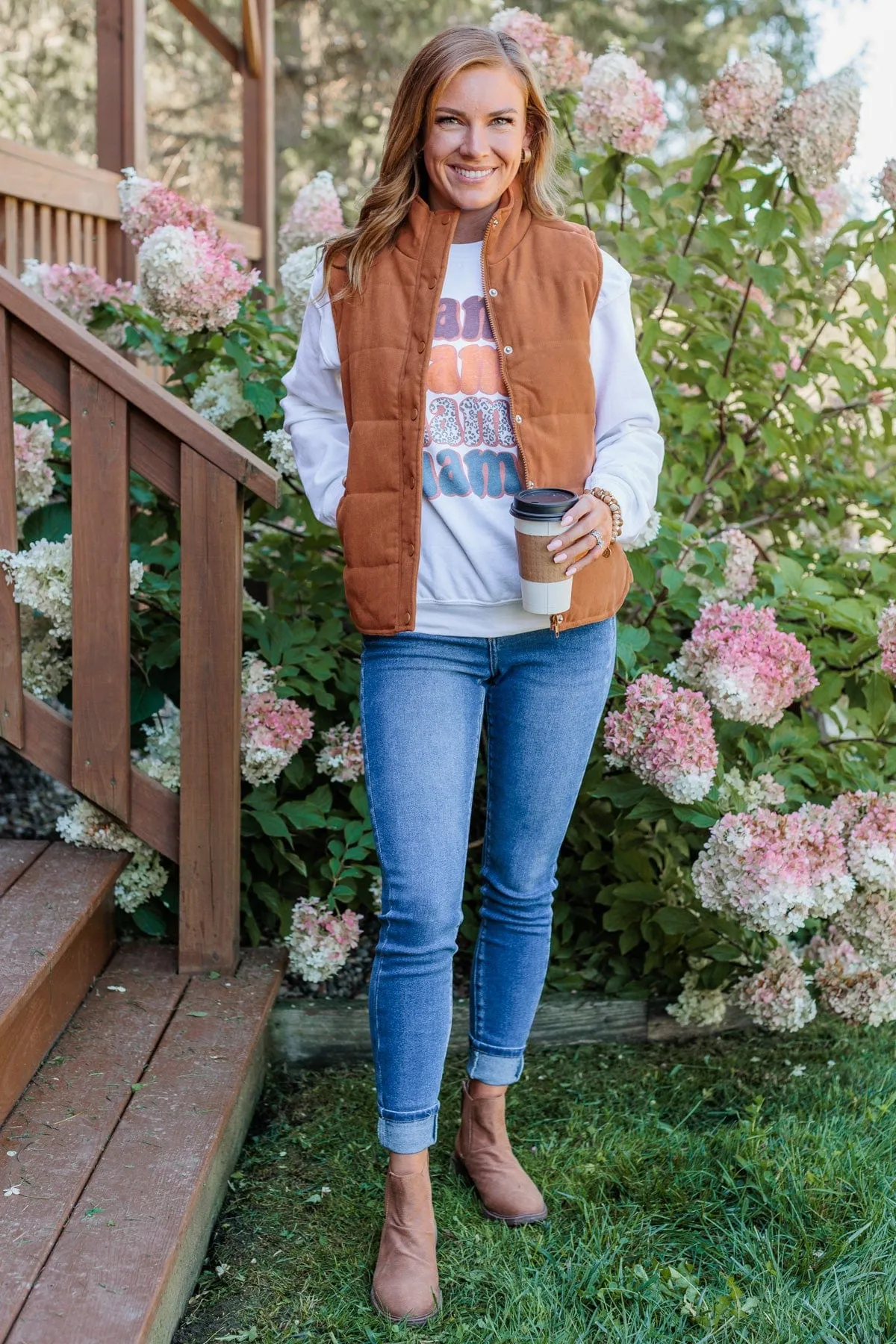 As The Leaves Fall Puffer Vest- Dark Camel
