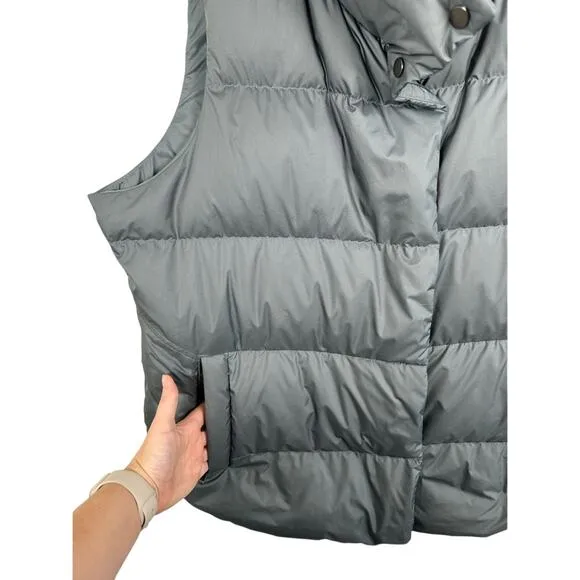 ATHLETA Downtown Vest Metropolis Gray Down Blend Puffer Vest 1X Zippered Pockets