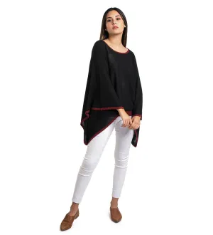 Baby Alpaca Blend Wool Kimono Sweater Poncho Knitted Lightweight Fitted Waist Wide Arms Two Colors Design