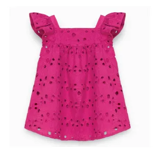 Baby Girls Fuchsia Broderie Anglaise Dress