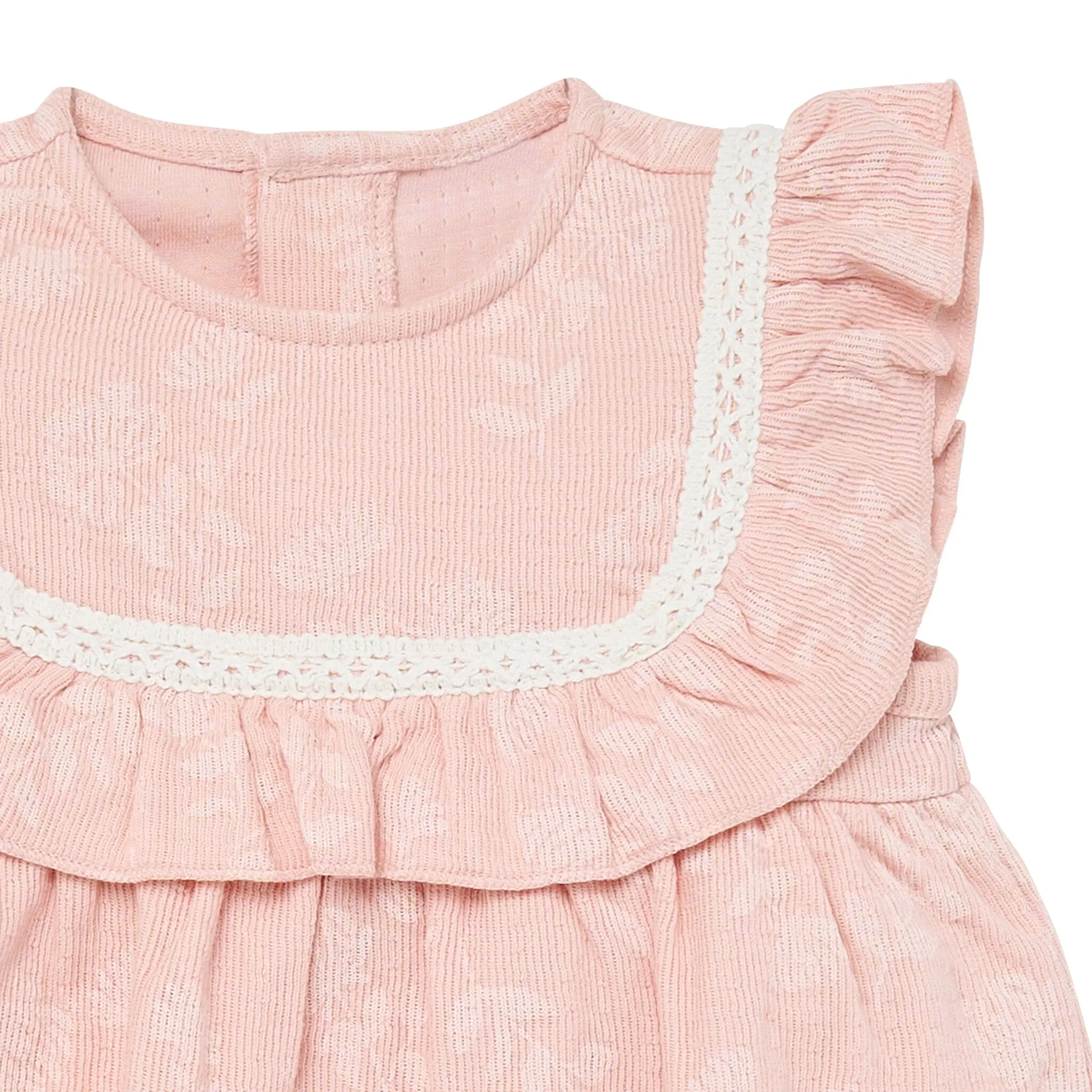 Baby Girls Rose Floral Ruffle Bubble Romper