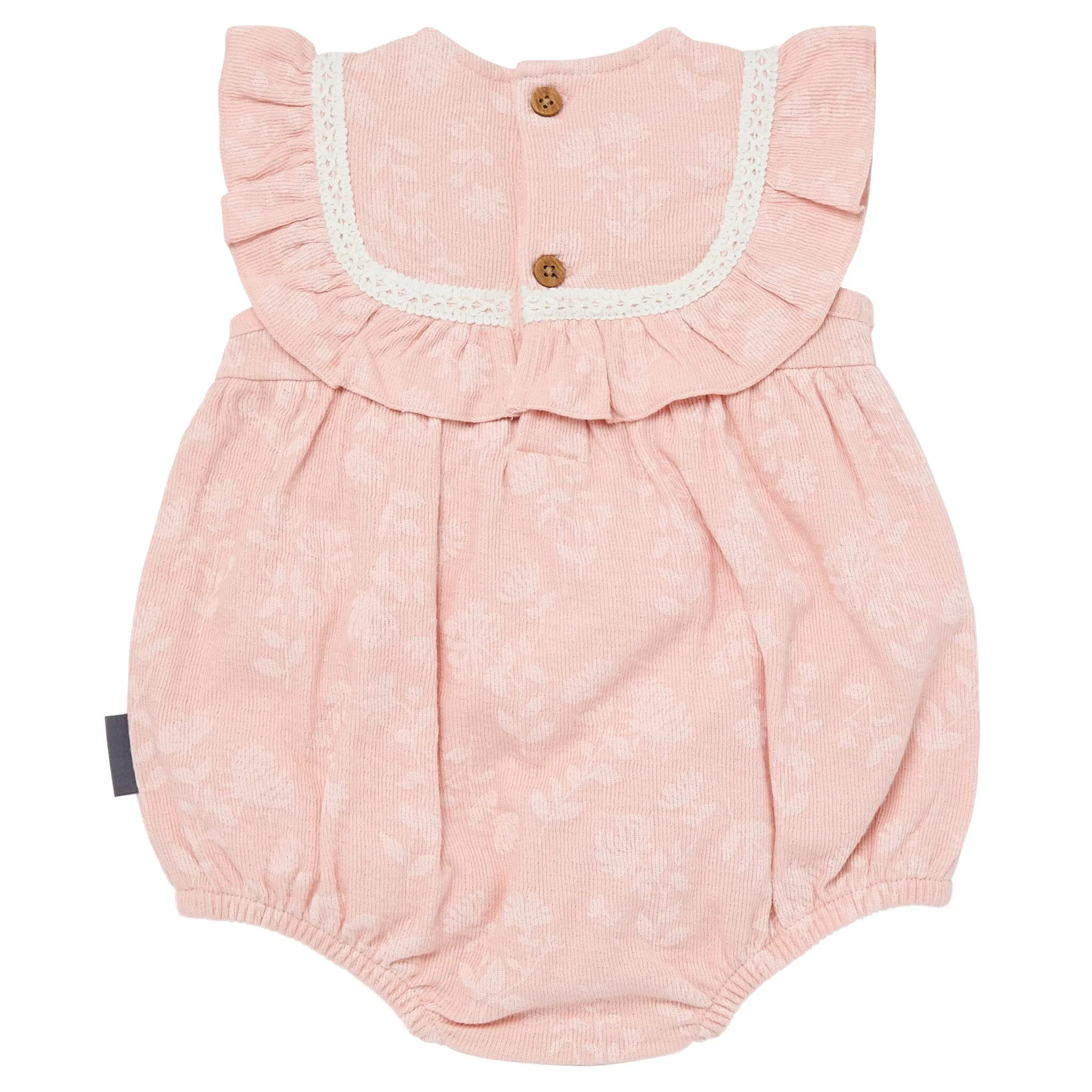 Baby Girls Rose Floral Ruffle Bubble Romper