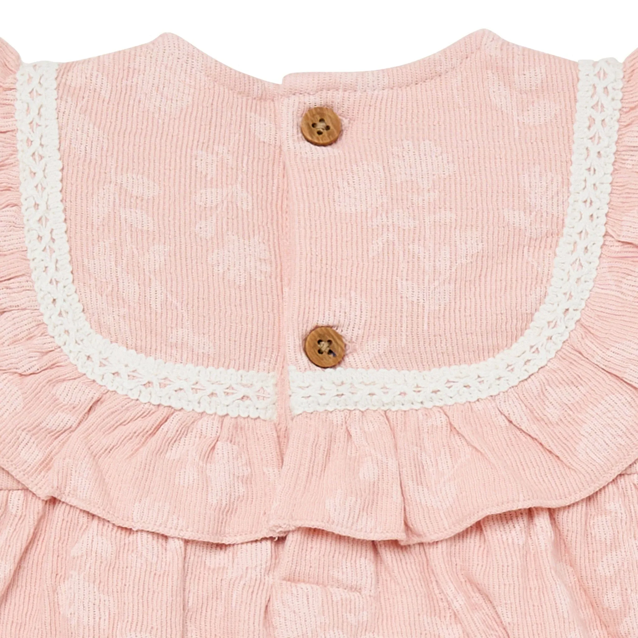 Baby Girls Rose Floral Ruffle Bubble Romper