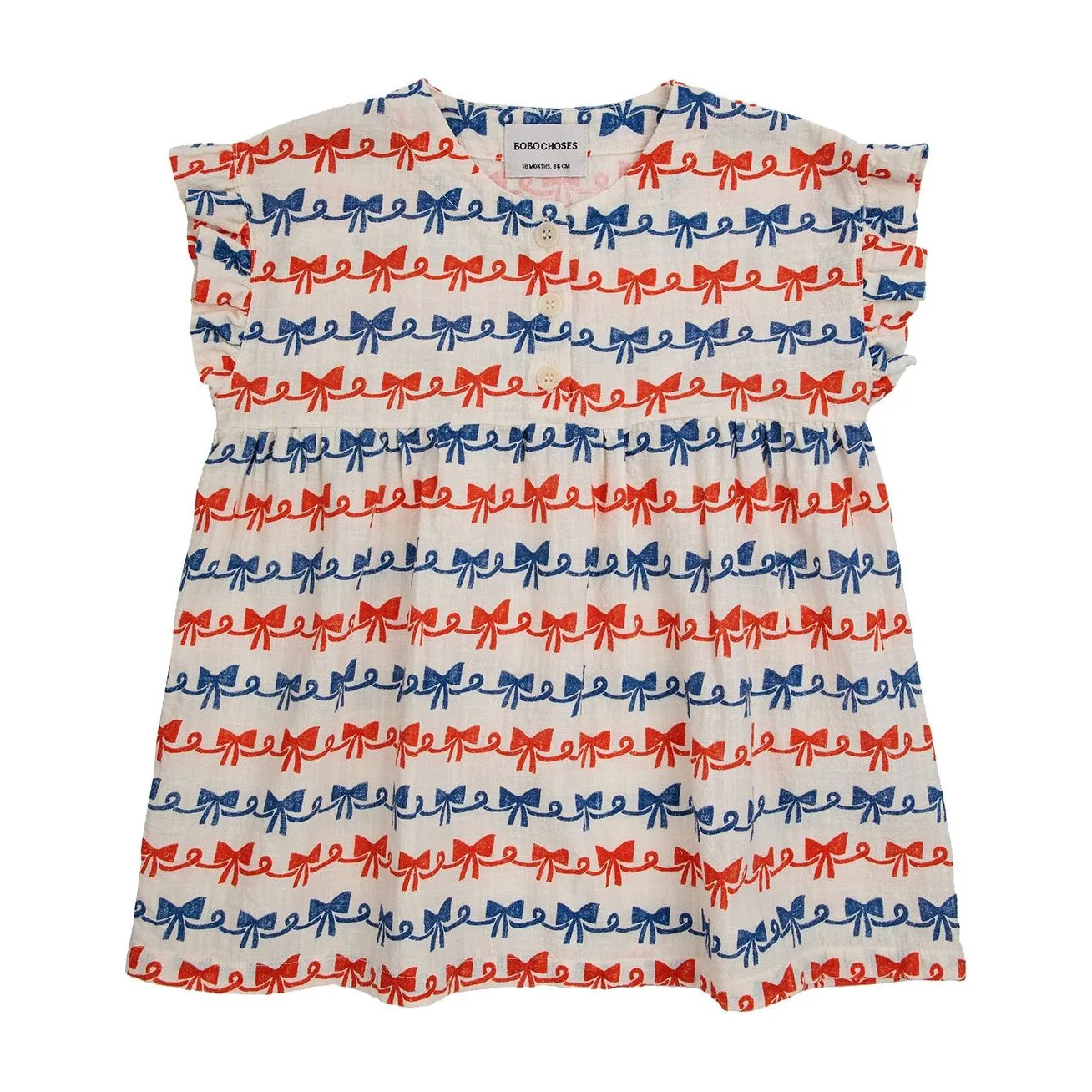 Baby Ribbon Bow All Over Woven Dress