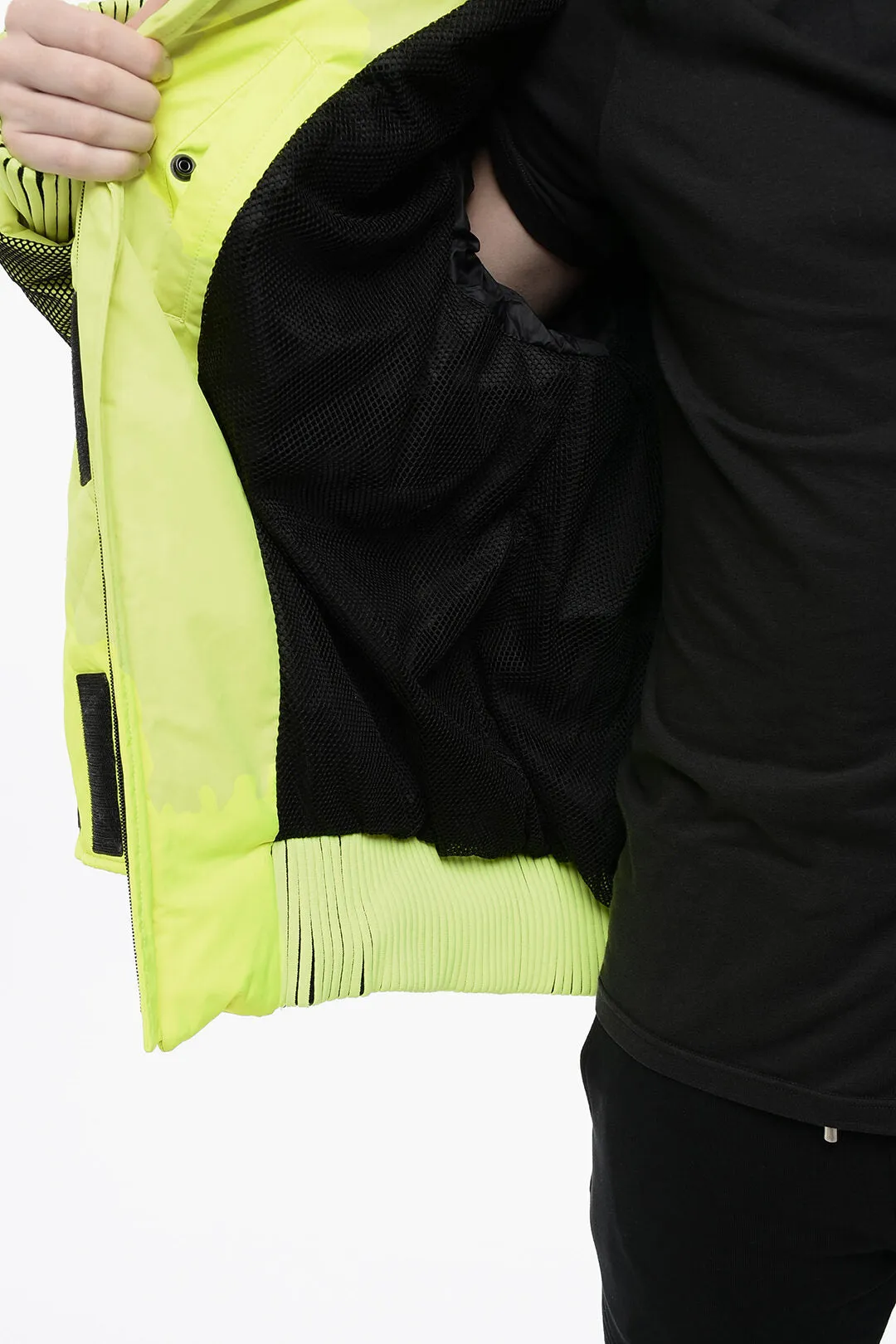 Balmain Padded NEON Jacket with Removable Hood and Mesh Details