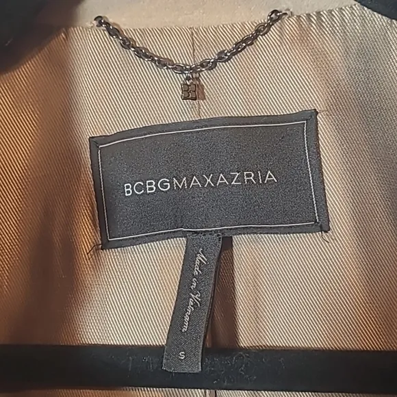 BCBGMAXAZRIA Fay Ruffled Cropped Moto Military Jacket in Sand Womens Size Small