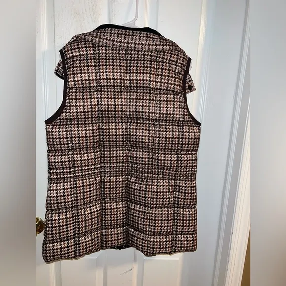 Bernardo - Women's Houndstooth Anorak Vest Jacket - Size Medium