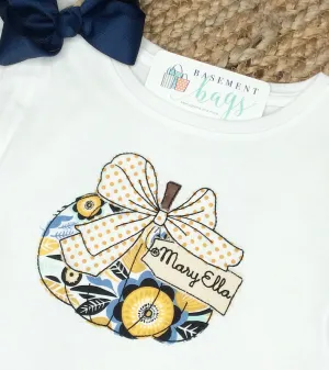 Big Bow Pumpkin Girls Shirt