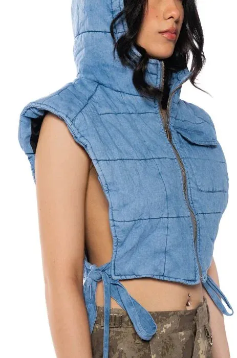 Big City Girl Denim Puffer Vest