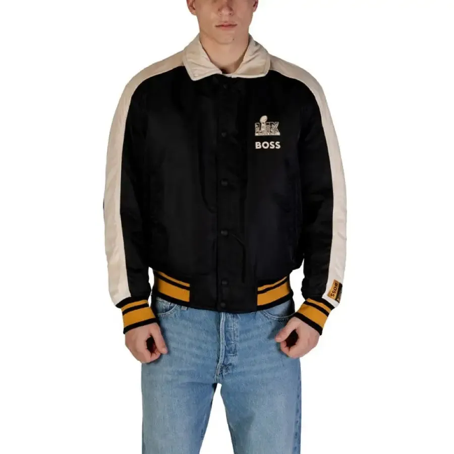Black and Cream Super Bowl Jacket