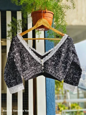 Black Chikankari Blouse