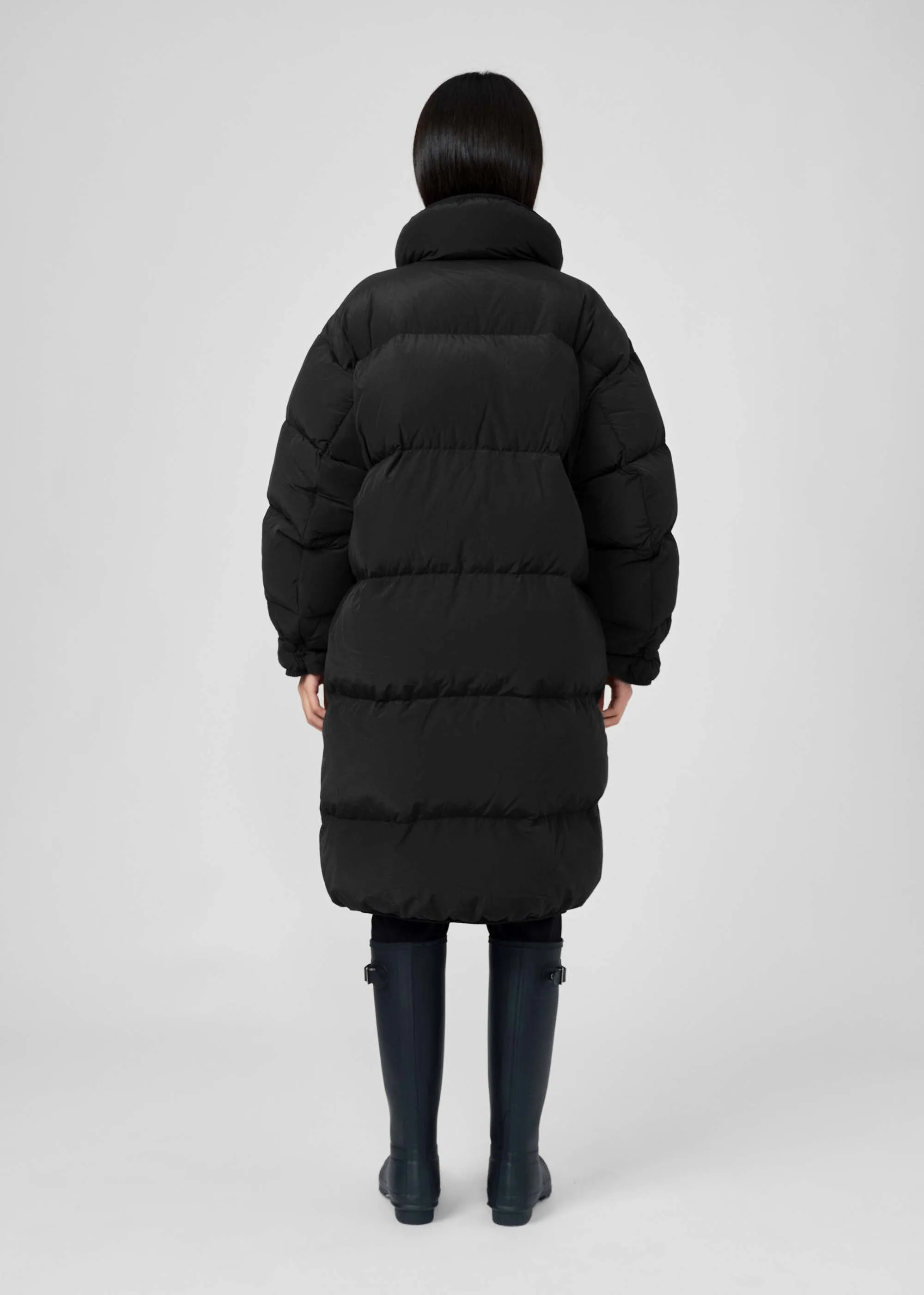 Black Long Quilted Puffer Jacket