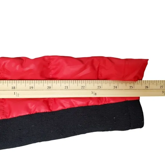 Black Rivet Jacket Coat Puffer Gorpcore Down Fill Moto Quilted Winter Red Medium
