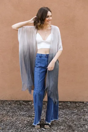 BLOSSOM OMBRE KIMONO GREY