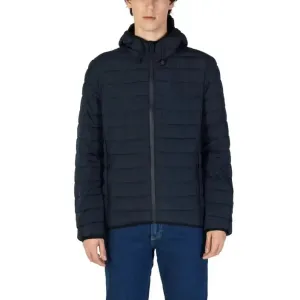 Blue Turtleneck Hooded Jacket for Men