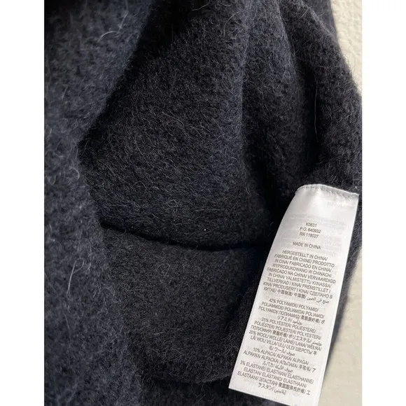 Boden Fluffy Frill Wool Blend V Neck Sweater Size 4 in Black NEW