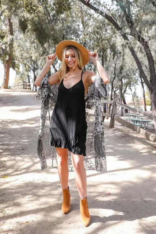 Boho Bliss Embroidered Mesh Kimono