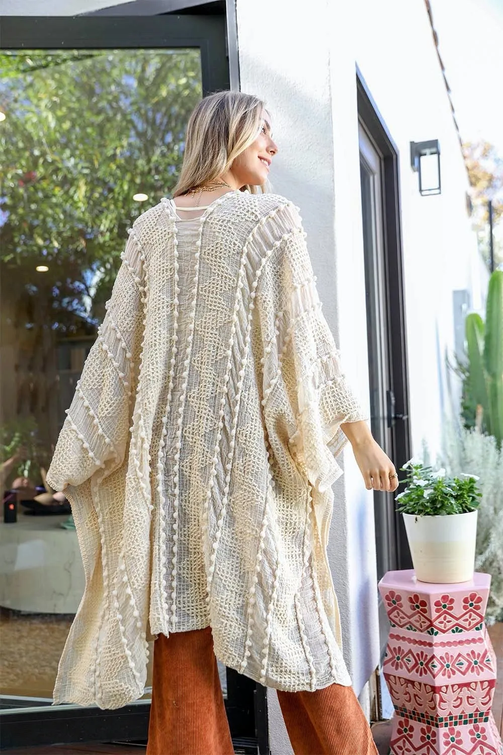 Boho Zig Zag Embroidered Kimono: A Stylish Statement Piece
