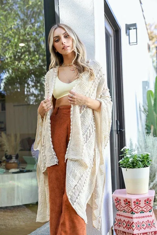 Boho Zig Zag Embroidered Kimono: A Stylish Statement Piece