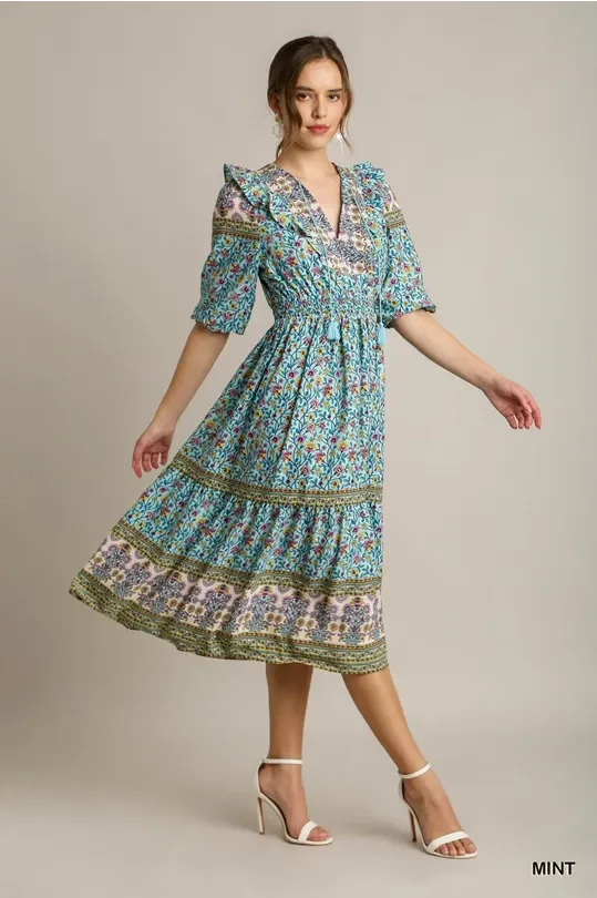 Border Print Dress