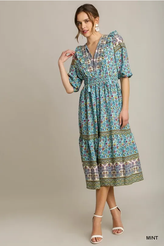 Border Print Dress