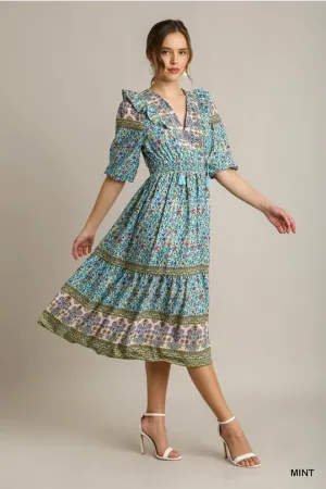 Border Print Dress