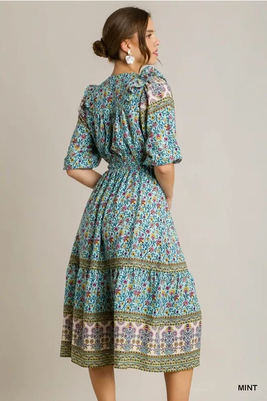Border Print Dress