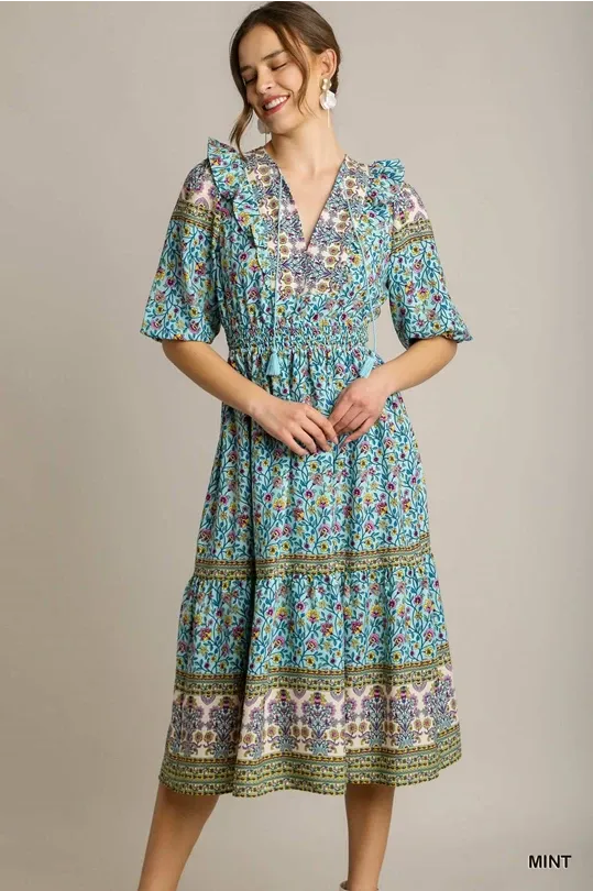 Border Print Dress