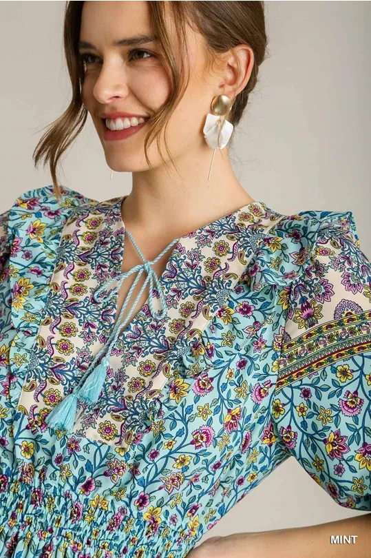 Border Print Dress