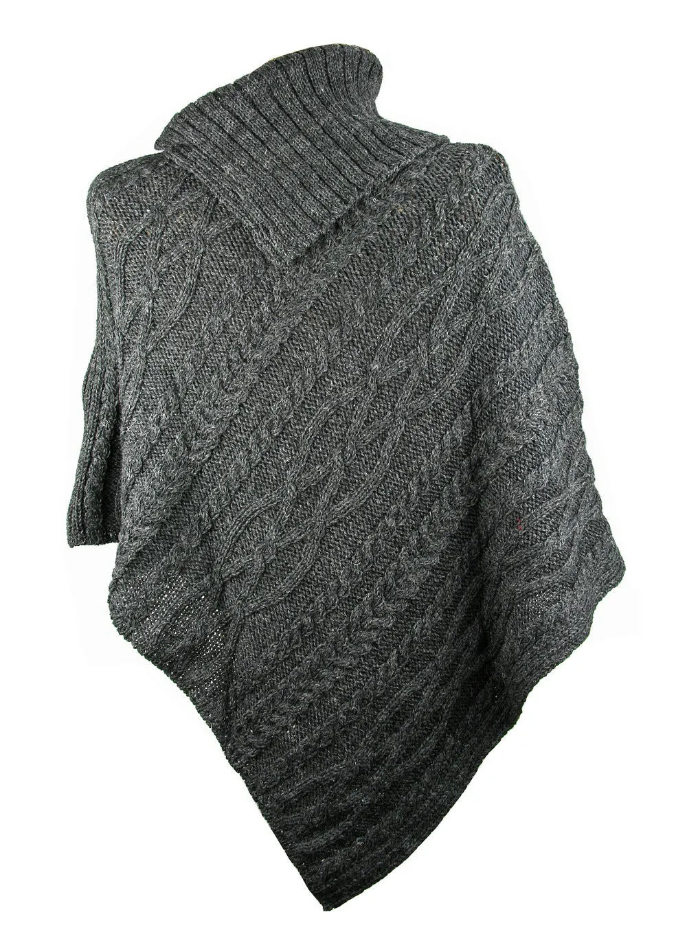British Wool Ladies Aran Poncho