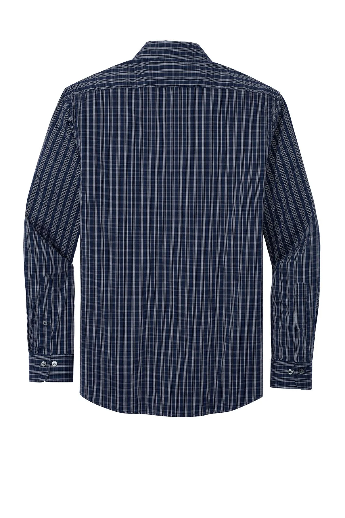 Brooks Brothers Tech Stretch Patterned Shirt BB18006 Navy Blazer/ White Grid Check
