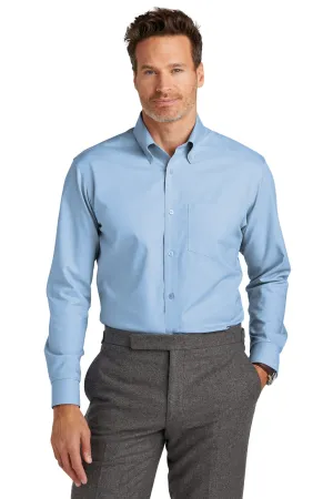 Brooks Brothers Wrinkle-Free Stretch Nailhead Shirt BB18002 Newport Blue