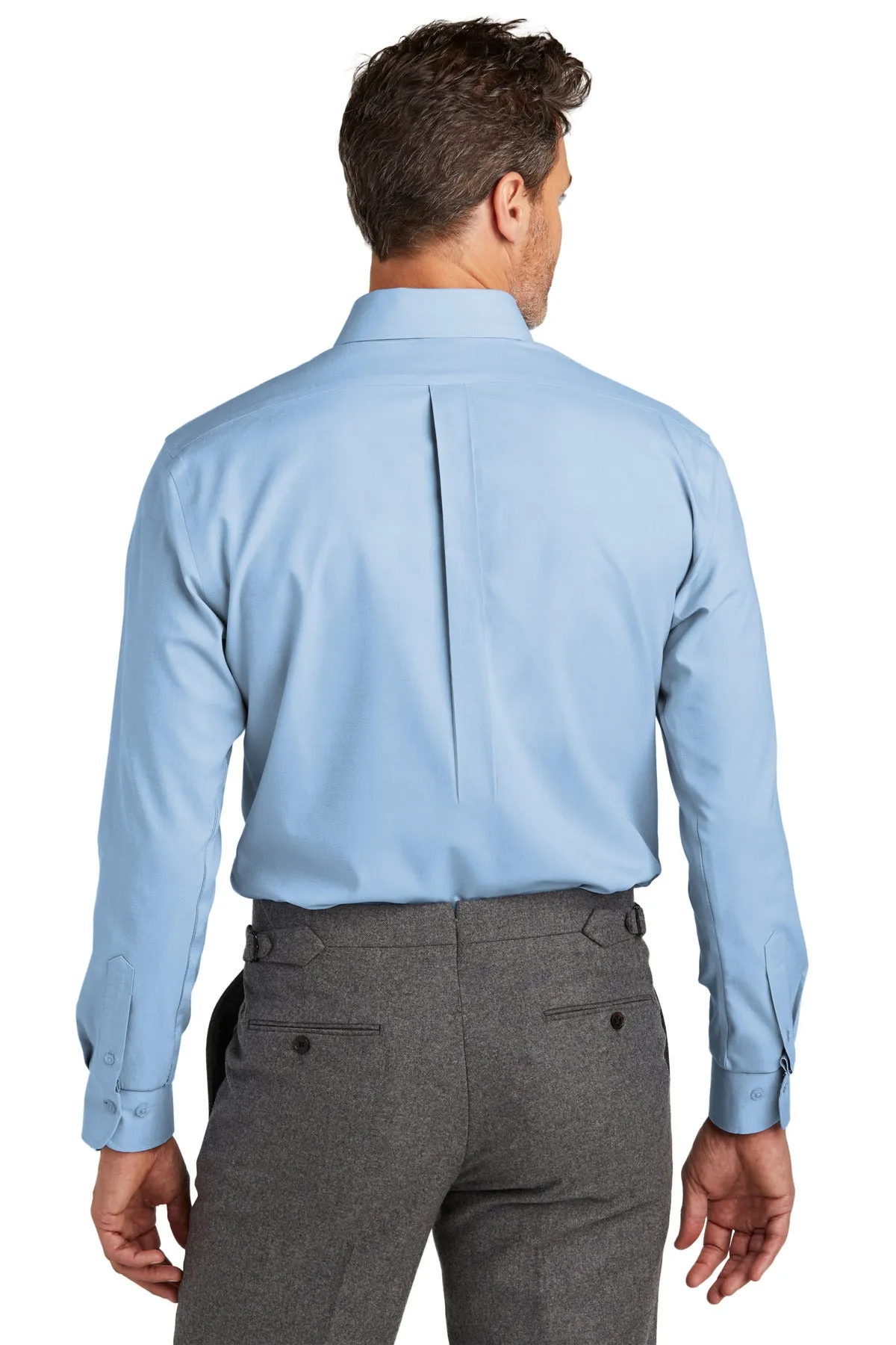 Brooks Brothers Wrinkle-Free Stretch Nailhead Shirt BB18002 Newport Blue