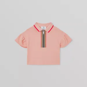 Burberry Baby Icon Stripe Zip-front Polo Shirt