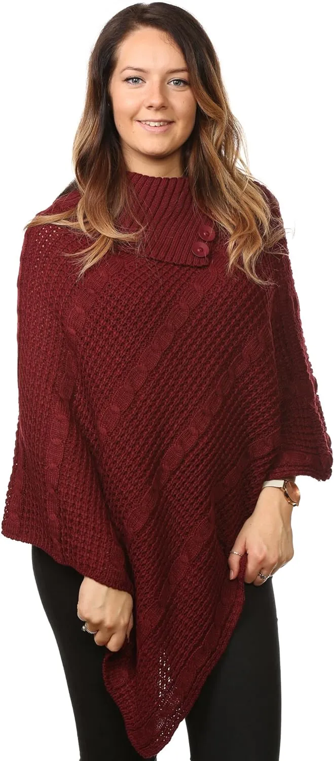 Button Knitted Poncho