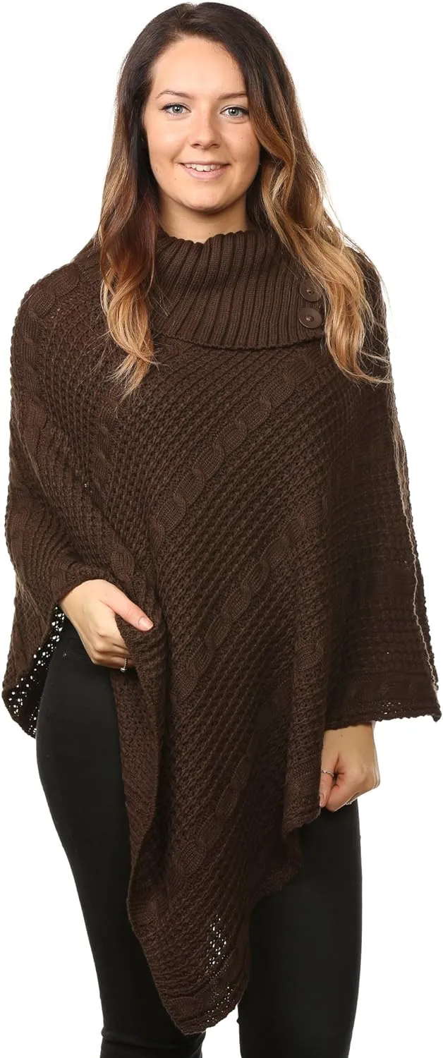 Button Knitted Poncho