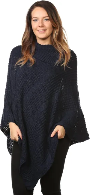 Button Knitted Poncho