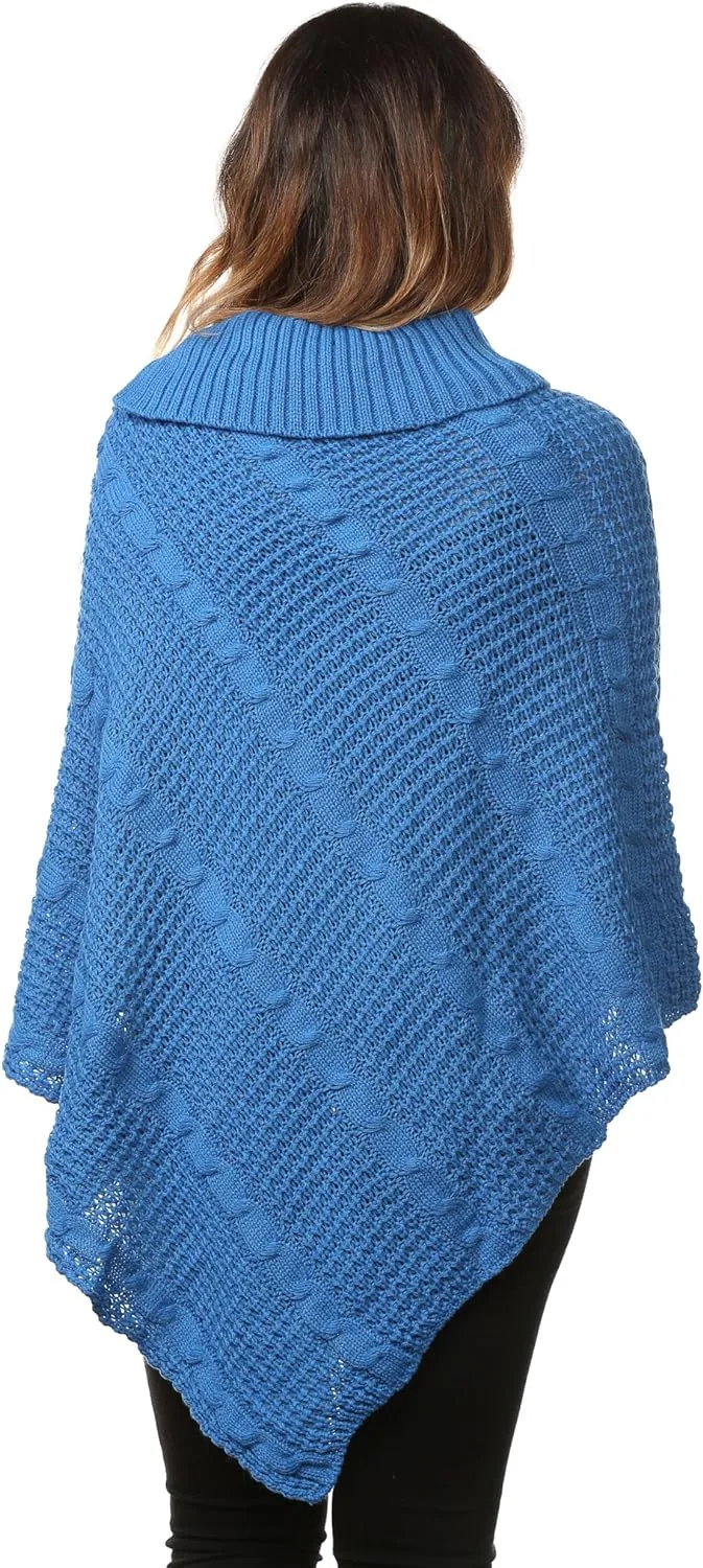 Button Knitted Poncho