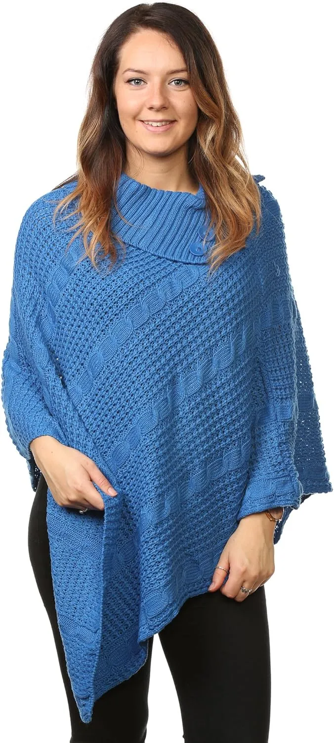 Button Knitted Poncho
