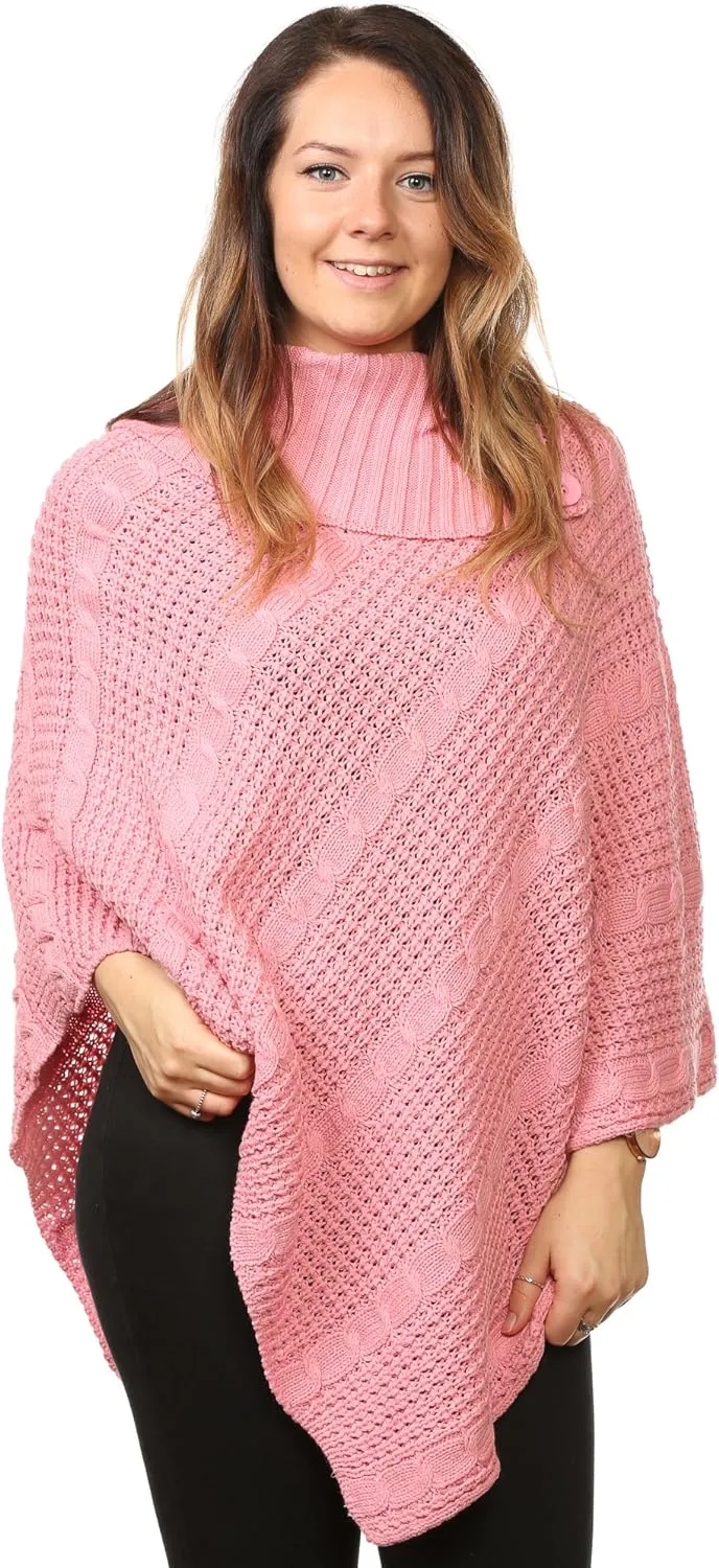 Button Knitted Poncho