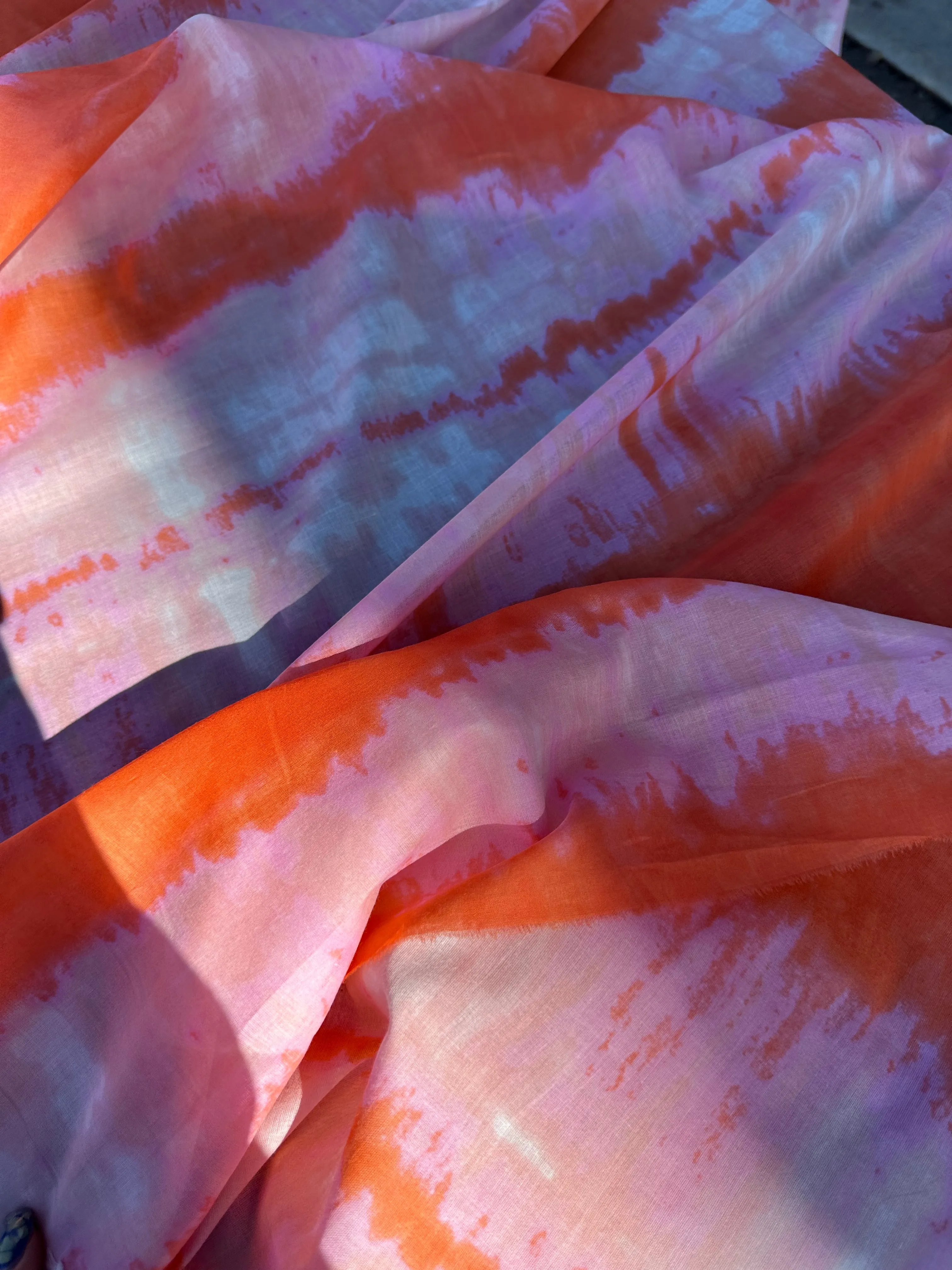 C02 Charlotte 010 cotton voile tie-dye Pink-Orange
