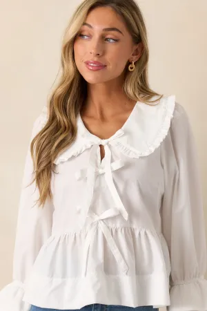 Calm Reflections Cotton Ivory Blouse